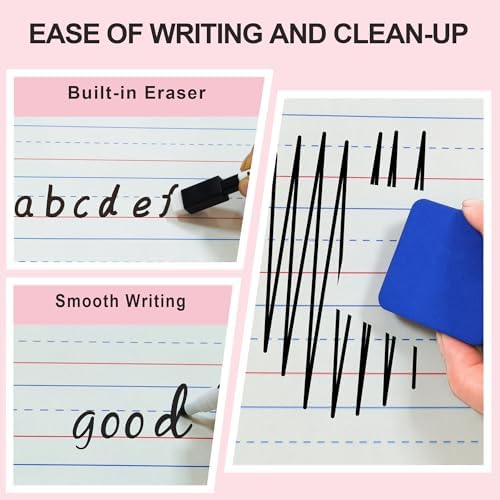 Dry Erase Boards 6 Pack, Double Sided Magnetic Small Whiteboards with Lines for Kids, Students, Teacher & Classroom Pack, Including 52 Pcs Alphabet Letters for Preschool Spelling - Image 4