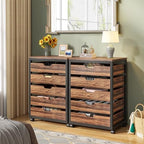 Tribesigns 5-Drawer File Cabinet, Wood Mobile Storage Drawer, Rustic Brown - Image 5