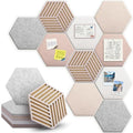 Hexagon Large Cork Bulletin Board Tiles, Peel and Stick Felt Wall Panels for Vision, Message Center, Picture and Prayer Board for Office, Dorm, Room and Desk Decor(Oatmeal) by faainit