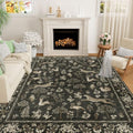 DUKINO 8x10 Area Rugs, Soft Washable Bedroom Rug Non Slip, Charcoal Black by DUKINO