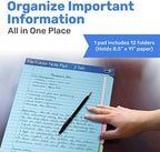 Find It File Folder Notepad - Pack of 36-9.5 x 12.5 Inch Notebook Organizer Folders for Filing, Document, and Clipboard Organization - Assorted Colors - Image 2