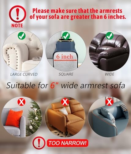 HMASYO Couch Cup Holder Tray – Weighted Silicone Sofa Armrest Organizer Table with Anti-Spill Coaster, Easy Reach for Drink, Snacks, Remote & Phone, Non-Slip Base, Easy Clean - Image 5
