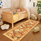DUKINO 2x10 Runner Rug, Floral Washable Kitchen Runner Rug Non Slip, Orange - Image 4