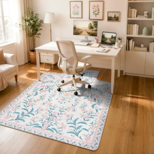 iCasso Office Chair Mat for Hardwood Floor, 48"X 60" Convex Pink by iCasso