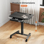 28" Mobile Standing Desk with Drawer, Portable Laptop Desk - Image 2