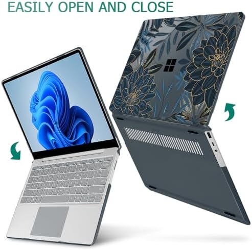 Mektron Case for 13.5" Microsoft Surface Laptop 5/4/3 with Metal Palm Rest Model 1951/1868, 2019/2021/2022 Release Plastic Hard Shell Cover with Screen Protector + Keyboard Cover, Dahlia Flower C035 - Image 4