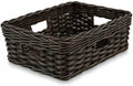 The Basket Lady Rectangular Low Wicker Storage Basket, M, Walnut Brown by TheBasketLady