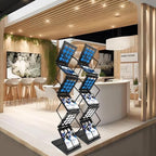 Folding Literature Rack, 6 Pockets Metal Brochure Holder Stand Floor Standing Magazine Rack，Double-sided Display Flyer Holder Stand Literature Stand for Trade Show Office Store Home - Image 6