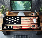 4-Piece Extended Large Mouse Pad Set for Women Men with Retro Flag Design Includes 35.4 x 15.7 XXL Large Mouse Pad Keyboard Wrist Rest Mouse Wrist Support and Coaster for Office Home - Image 2