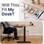Under Desk Drawer, Adjustable Dividers, Impact-Resistant, 22" – White - Image 3
