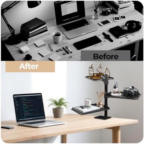 FAHKNS Multifunctional Desk Clamp Shelf, 3-Tier Clamp on Desk Shelf - Image 6