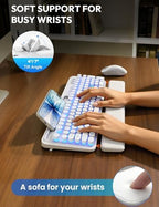 Wireless Keyboard and Mouse, Backlit Typewriter with Magnetic Wrist Rest - Image 3