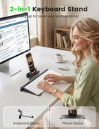 Vaydeer 2-in-1 Metal Keyboard Stand with Phone Stand for Desk - Image 2