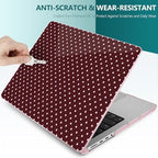 DONGKE Compatible with MacBook Pro 16 Inch Case (2026-2021 Release, M5 M4 M3 M2 M1 Pro/Max Chip), Plastic Hard Shell with Keyboard Cover & Screen Protector for MacBook Pro 16", Burgundy Polka Dots - Image 7
