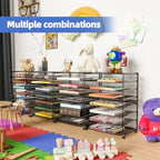 Simple Trending 2 Pack 8 Tier Letter Tray Paper - Mesh Desk File Organizer for Office School Desktop, Black - Image 4