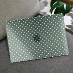 MEEgoodo for M5/M4/M3/M2 MacBook Air 15 inch Case 2026 2025 2024 2023, Case Fit Model (A3448/A3241/A3114/A2941) for MacBook Air 15.3 inch, White Polka Dots & Midnight Green - Image 6