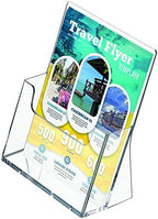 M&T Displays Clear Acrylic Brochure Leaflet Holder 5.5x8.5 Inch 1 Tier 1 Pockets Desktop or Wall Mounting Literature Rack Pamphlet Leaflet Flyer Card Display Stand Desk Organizer - Image 2