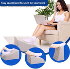 Foot Rest for Under Desk at Work, Ergonomic Under Desk Footrest with Washable Cover for Office, Home & Gaming Leg Elevation Pillow Light Gray - Image 4