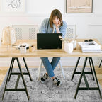 chakme Office Chair Mat for Hardwood Floor, 72"x48" Easy Glide Computer Desk Mat Protector for Rolling Chair Under Desk Rug Nonslip Backing, Machine Wash, (Boho) - Image 2