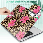 Case for MacBook Pro 13 inch M2 M1 2025-2022 2020 A2338 A2289 A2251, Plastic Hard Shell Laptop Case with Keyboard Cover, Trackpad Protector, 2 OTG Adapters, Leopard Flowers - Image 5