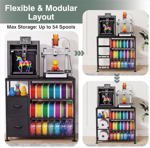 3D Printer Stand Table with Filament Accessories Storage Rack & Drawer - Image 5
