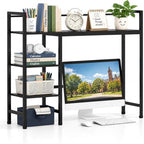 POWERSTONE Desktop Bookshelf for Monitors up to 27", Black - Image 3