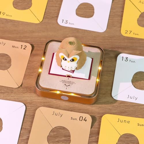 3D Calendar 2027, 3D Memo Pad Art Sticky Notes, Time Piece Calendar 2027, Creative Weekly Notepad with Light, Paper Carving Art Desktop Gift for Christmas Birthday Anniversaries (Magic Eagle 2027) - Image 5