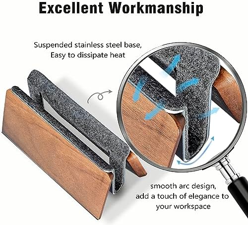 SAMDI Vertical Laptop Stand for Desk, Wooden Laptop Holder Vertical for MacBook, HP, Samsung, Chrome Book and Other Laptops(Walnut) - Image 5