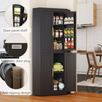 GAIOUS 63" Metal Corner Kitchen Pantry Cabinet, Food Storage Cupboard Black - Image 5