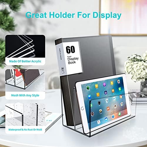 Boloyo Acrylic File Holder,2PC 2 Sections Clear File Organizer Mail Letter Sorter Desktop Folder Holder for Home Office School Envelope Bill Filling Paper Document - Image 5