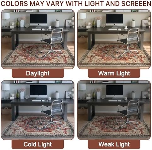 48"x60" Office Chair Mat for Hardwood Floor, Non-Slip Washable Annatto - Image 6
