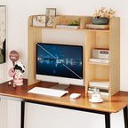 WAYTRIM Desk Shelf, Desk Hutch 3-Tier Desktop Bookshelf & Desk Organizer Shelf for Top of Desk, Wood Desktop Storage Shelf for Dorm, Office, Small Space, Desk Organizers and Accessories - Image 2