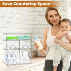 Baby Bottle Organizer, 5 Pack Stackable Storage Drawers with Labels, Clear Station Organizers Container for Pacifiers, Pump Parts, Desk Organizer Bins for Bathroom, Cabinet, Pantry, Vanity, Countertop - Image 2