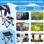 Ripeng 2 Pcs Portable Airplane Travel Foot Rest, Folding Camping Stool, Under Desk Foot Rest at Work for Long Flight, Home and Office Outdoor Hiking Fishing with Carry Bag (Blue) - Image 5