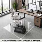 MESAILUP Beveled Edge Office Chair Mat with Lip for Carpet or Hardwood Floor, Crystal Clear 36" x 48" for a Smooth Glide and Easy Roll On/Off, Hard Heavy Duty and Non-Slip Desk Chair Mat - Image 5