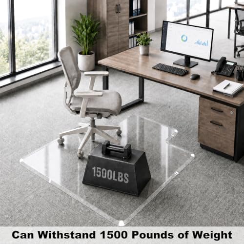 MESAILUP Beveled Edge Office Chair Mat with Lip for Carpet or Hardwood Floor, Crystal Clear 36" x 48" for a Smooth Glide and Easy Roll On/Off, Hard Heavy Duty and Non-Slip Desk Chair Mat - Image 5