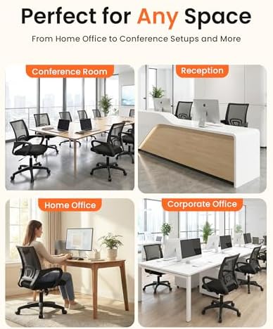 NEO CHAIR Office Computer Ergonomic Mid-Back Mesh Desk Chair, Black 2pack - Image 4