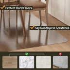 8'×10' Large Vinyl Area Mat for Floor, Translucent Black PVC Floor Mat, Scratch-Resistant Waterproof Area Rug Protector for Under Dining Table, Living Room, Bedroom, Garage - Image 3