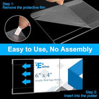 EHWINE 20 Pack 6x4 Wall Mount Acrylic Sign Holder, Horizontal Wall Signs Photo Menu Flyer Display Holders, Plastic Clear Acrylic Frames for Office Home Hotel Business Store (with Adhesive Tape) - Image 3