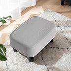 IBUYKE Small Footstool Ottoman, Linen Fabric Footrest, Linen RF-BD213 - Image 5