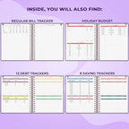 Clever Fox Budget Planner Spiral, Monthly Bill Organizer Book, Purple - Image 5