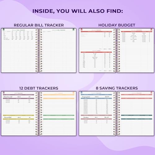 Clever Fox Budget Planner Spiral, Monthly Bill Organizer Book, Purple - Image 5