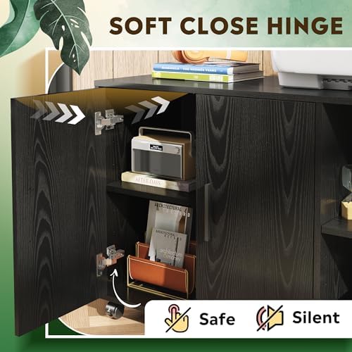 DEVAISE Office File Cabinet, Rolling Printer Stand, Black - Image 4