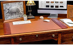 DACASSO Leather Desk Pad with Side Rails - Luxury Leather Desk Blotter for Writing - Executive Desk Surface Protector - (Mocha, 34 x 20) - Image 2
