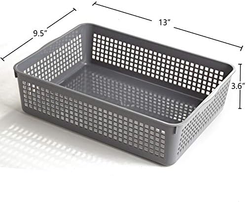 Aebeky A4 Size Plastic Paper Storage Trays,Desktop File Organizer Baskets,6-Packs (Grey) - Image 2