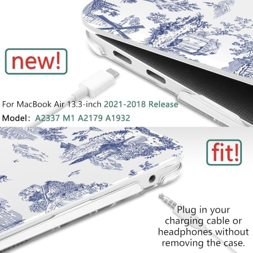 DONGKE Case for MacBook Air 13 Inch (2021-2018 Models A2337 M1/A2179/A1932), Toile Pattern Hard Shell Case with Keyboard Protector, Compatible with Retina Display and Touch ID - Image 3