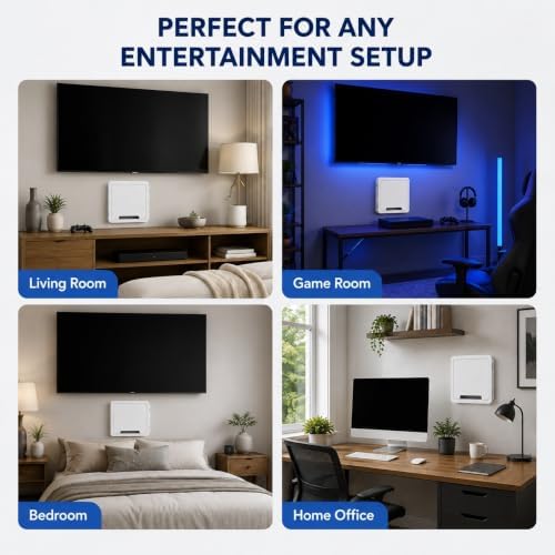9" in-Wall Media Box Recessed Outlet Box Cable Management – Structured Media Enclosure Compatible with Streaming Media Players – WiFi-Friendly TV Cable Organizer with Wall Installation - Image 6
