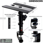 Tlingt Clamp-on Desktop Speaker Stand Pair, Height & Tilt Adjusts - Image 2
