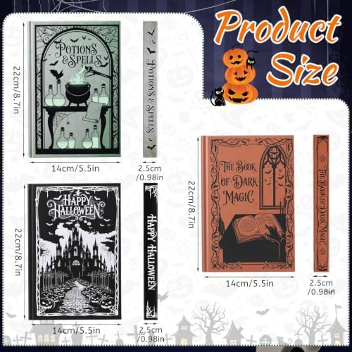 3 Pcs Halloween Decorative Books Dark Magic Potion Spells Decor - Image 2