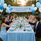 400 Pcs Class of 2026 Light Blue Graduation Decoration Floral for 50 Guests, Flower Blue Gold Graduation Paper Plates Napkins Cups Cutlery Grad Tableware for 2026 Congrats Grad Party Supply - Image 6